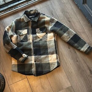 Brixton Plaid Jacket - Black, Tan, Cream